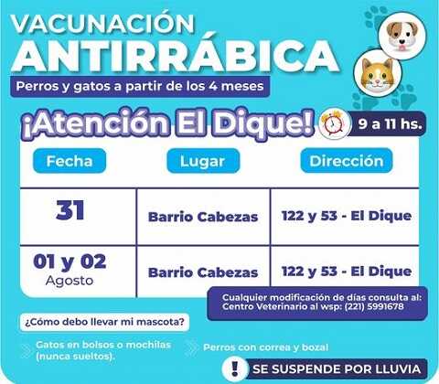 Vacunación antirrábica en El Dique