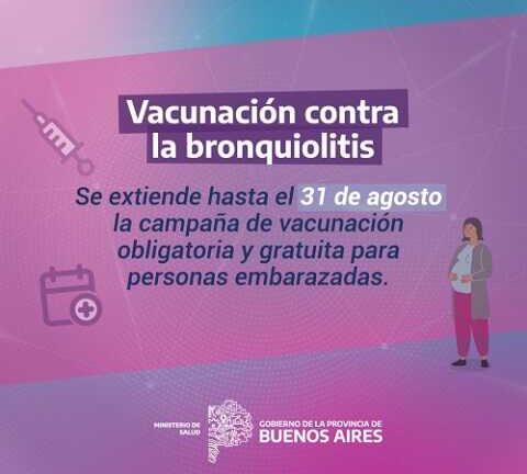 Prorrogan hasta fin de agosto la vacunación contra la bronquiolitis