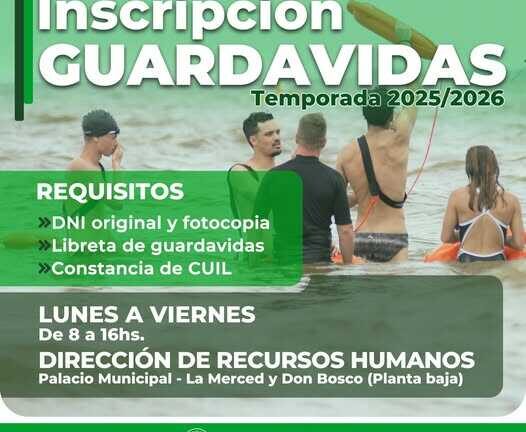 Inscripción de guardavidas