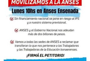 En defensa de la jubilación marchan a la sede de ANSES Ensenada