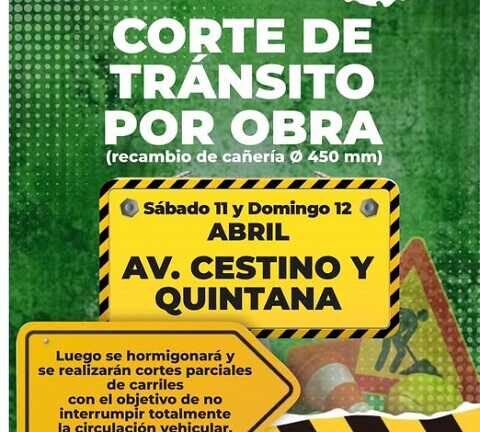 Corte de tránsito por obra