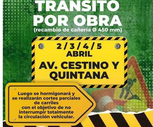 Corte de tránsito por obra