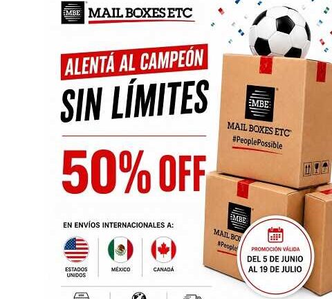 En Mail Boxes Etc. los envíos a EE.UU., México y Canadá cuestan un 50% menos
