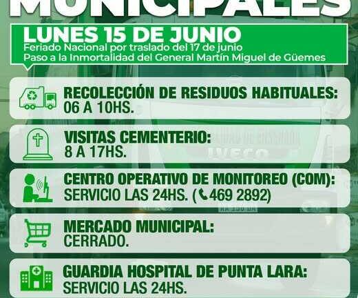 Servicios municipales en Ensenada durante el lunes 15 de junio