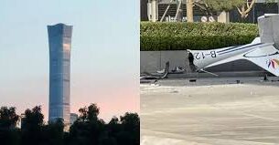 Una avioneta se estrelló contra la Torre Citic, el edificio más alto de Beijing
