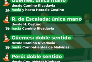 Cambio de sentido en calles