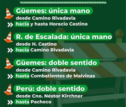 Cambio de sentido en calles