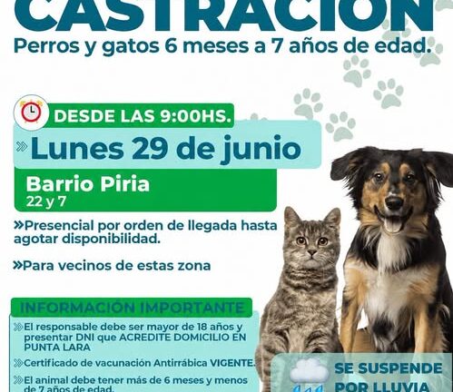 Entrega de turnos para castraciones