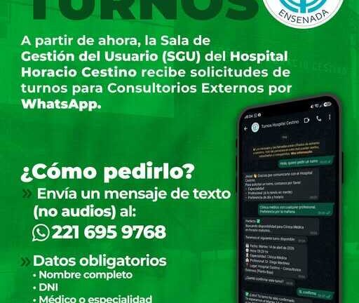 Hospital Cestino: nueva vía para solicitud de turnos