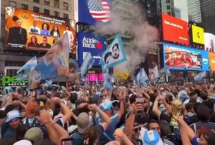 Espectacular banderazo argentino en Nueva York