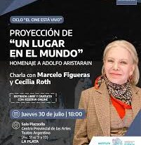 Con una charla de Cecilia Roth, proyectan “Un lugar en el mundo” en el Teatro Argentino