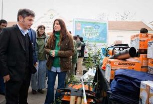 Daniela Vilar con Kicillof en San Vicente: equipamiento para gestión ambiental 