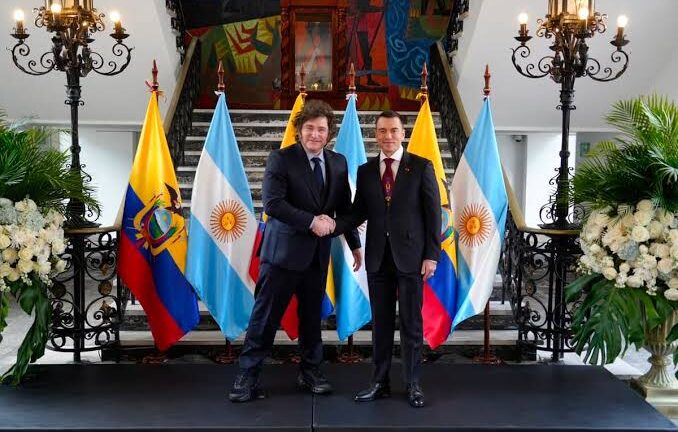 Milei y Noboa encabezaron la firma de acuerdos bilaterales en Quito para profundizar la relación estratégica entre la Argentina y Ecuador