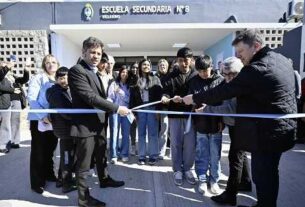 Kicillof inauguró el nuevo edificio de la Escuela Secundaria N°8 en Hilario Ascasubi